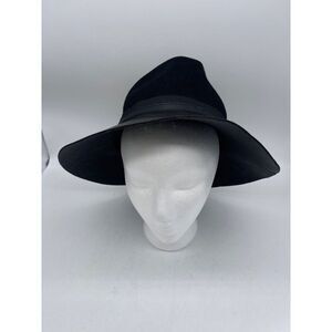Vince Camuto Women Black Wool Floppy Adjustable Hat One Size NWT